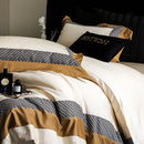 GobekUsa Luxe Egyptian Cotton Bedding Set - Full Queen King Duvet Cover Flat Sheet Pillowcases