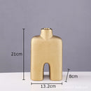 GobekUsa Gold Ceramic Vase Desk Decor Artificial Flower Arrangement Aesthetic Room Vase