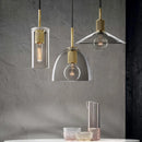 GobekUsa Clear Glass LED Pendant Light Gold Metal ChandelierMarshalAsLED Hanging Lamp