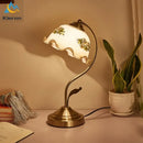 GobekUsa Glass Flower Led Desk Lamp, Dimmable Modern Table Lamp for Bedroom, Living Room