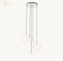 GobekUsa Clear Glass Globe Cluster Chandeliers Pendant Lights for Living Room and Staircase