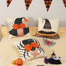 GobekUsa Halloween Wizard Hat Spider Embroidered Throw Pillow Cover