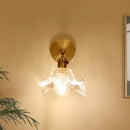 GobekUsa Clear Flower Glass LED Wall Lamp with Pull Chain Switch