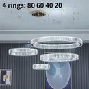 GobekUsa Crystal LED Chandelier Rings Pendant Lamp Luxury Villa Stair Decoration