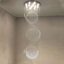 GobekUsa Crystal Chandelier Double Staircase LED Pendant Lights for Stylish Hotel & Villa Hall