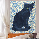 GobekUsa Black Cat Tapestry Wall Hanging: Tarot Witchcraft Baphomet Occult Home Decor