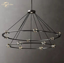 GobekUsa Éclatant Two-Tier Round Crystal Chandelier for Living & Dining Room