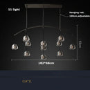 GobekUsa Black Brass American Series Crystal Copper LED Chandelier for Dinning Room