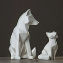 GobekUsa Geometric Fox Sculpture Modern Home Decor Abstract Ornaments Statues