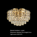 GobekUsa Crystal Ceiling Lamp: Modern Simple Golden Round Light for Living Room, Bedroom, Study