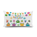 GobekUsa Dinosaur Animal Happy Birthday Pillowcase - Children's Home Decor - Short Velvet