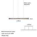 GobekUsa Glass LED Chandelier: Modern Italian Design for Dining Room, Kitchen Island, or Home Luxury