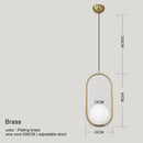 GobekUsa Glass Ball Pendant Lamp: Elegant Dining Room Light Fixture, Gold Finish