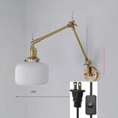 GobekUsa Ceramic Copper LED Wall Lamp with Adjustable Long Arm Swing