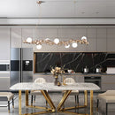 GobekUsa Dimmable LED Hanging Pendant Light for Living Room - Gold Silver Luminaire