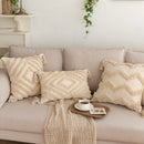 GobekUsa Geometric Tufted Tassel Pillowcases Cotton Linen Handmade Fringed Throw Pillow Covers