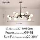 GobekUsa Glass Ball Modern Branch Chandelier - Magic Bean Design for Living Room