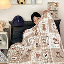 GobekUsa Double-Sided Thin Velvet Printed Blanket for Adults - Spring Autumn Bedding & Sofa Decor