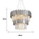 GobekUsa Black Gold Crystal Oval LED Hanging Chandelier Lighting Fixture