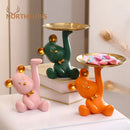 GobekUsa Bear House Entry Tray Keys Receiver Storage Figurines