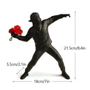 GobekUsa Banksy Sculpture Collection: Flower Thrower & Balloon Girl Figurines for Home & Office