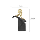 GobekUsa Horse Statue Resin Abstract Ornament Half-length Animal Sculpture Home Decor Figurine