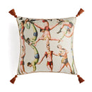 GobekUsa Circus Retro Throw Pillow Cover with Tassels 45x45 Eclectic Home Decor
