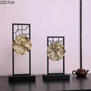GobekUsa Golden Lotus Leaf Feng Shui Desk Ornament Alloy Sculpture