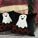 GobekUsa Halloween Ghost Patchwork Pillow Cover - Decorative Embroidered Cushion Cover