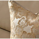 GobekUsa Embossed Floral Cushion Cover European Style Champagne Throw Pillow Case