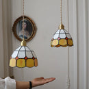 GobekUsa Glass LED Pendant Lamp Tiffany Style Hand Stitch Dining Room Lights