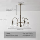 GobekUsa Glass LED Chandelier: Retro Bauhaus Design for Living Room, Bedroom, Kitchen, or Dining Table