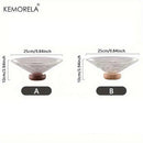 GobekUsa Creative Glass Fruit Plate with Wooden Base | Elegant Home Decor for Living Room Coffee Table