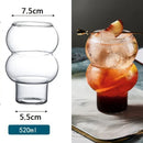 GobekUsa Gourd Shape Glass Cup Set for Coffee, Whiskey, Wine, Yogurt - 300/520ml
