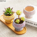 GobekUsa Lotus Flower Ceramic Vase: Small Plant Pots for Table Decoration and Room Aesthetic