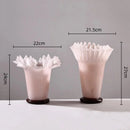 GobekUsa Large Glass Vase with Lotus Leaf Edge for Home Decor