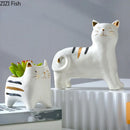 GobekUsa Cat Vase Porcelain Kitten Ornaments Flowerpot Handicrafts Home Decoration