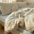 GobekUsa French Lace Washed Cotton Bedding Sets for King Queen Beds