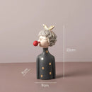 GobekUsa Bowknot Girl Resin Figurine | Home Room Decor & Wedding Gift