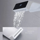 GobekUsa LED Basin Faucet Wall Mounted Hot Cold Mixer Bathroom Brass Vanity