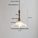 GobekUsa Glass LED Pendant Lamp with Wood Handle - Modern Nordic Hanging Light