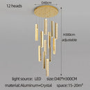 GobekUsa Crystal Chandelier LED Mezzanine Dining Room Lighting