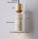GobekUsa LED Knob Switch Pendant Lamp Yellow Travertine Copper Wabi Sabi Hanging Lights