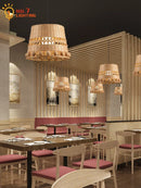 GobekUsa Bamboo Weave Pendant Light LED E27 Modern Zen Decor Restaurant Bar Tea Room