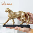 GobekUsa Golden Leopard Resin Figurines for Interior Decor