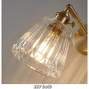 GobekUsa Glass Copper Wall Lights Up Down Rotate Study Cafe, Nordic Modern Bedside Lamp