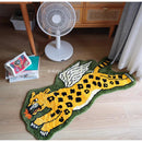 GobekUsa Flying Tiger Leopard Hand Tufted Rug 50x100cm Luxurious Animal Shaped Carpet