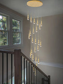 GobekUsa Crystal Pendant Chandelier for High Ceilings