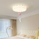 GobekUsa LED Bubble Cloud Rabbit Ceiling Light - Cream Style Warm Lighting for Children's Room