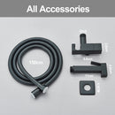 GobekUsa Brass Bidet Faucet Single Cold Water Black Toilet Sprayer Valve Jet Set